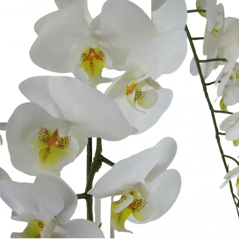 Sztuczne storczyki x3 białe w doniczce ceramicznej 80cm (2 szt.)